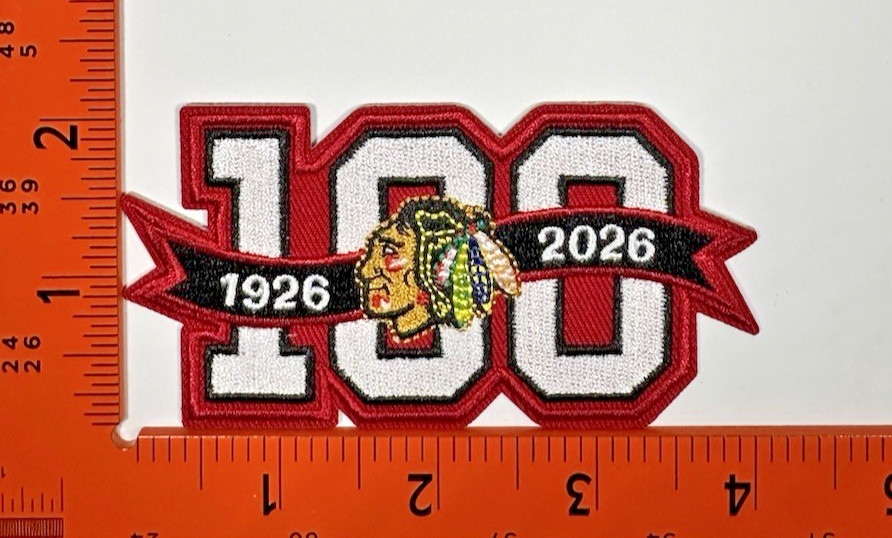 Chicago Blackhawks 100 Seasons Patch – Centennial Heritage – Iron-On Badge