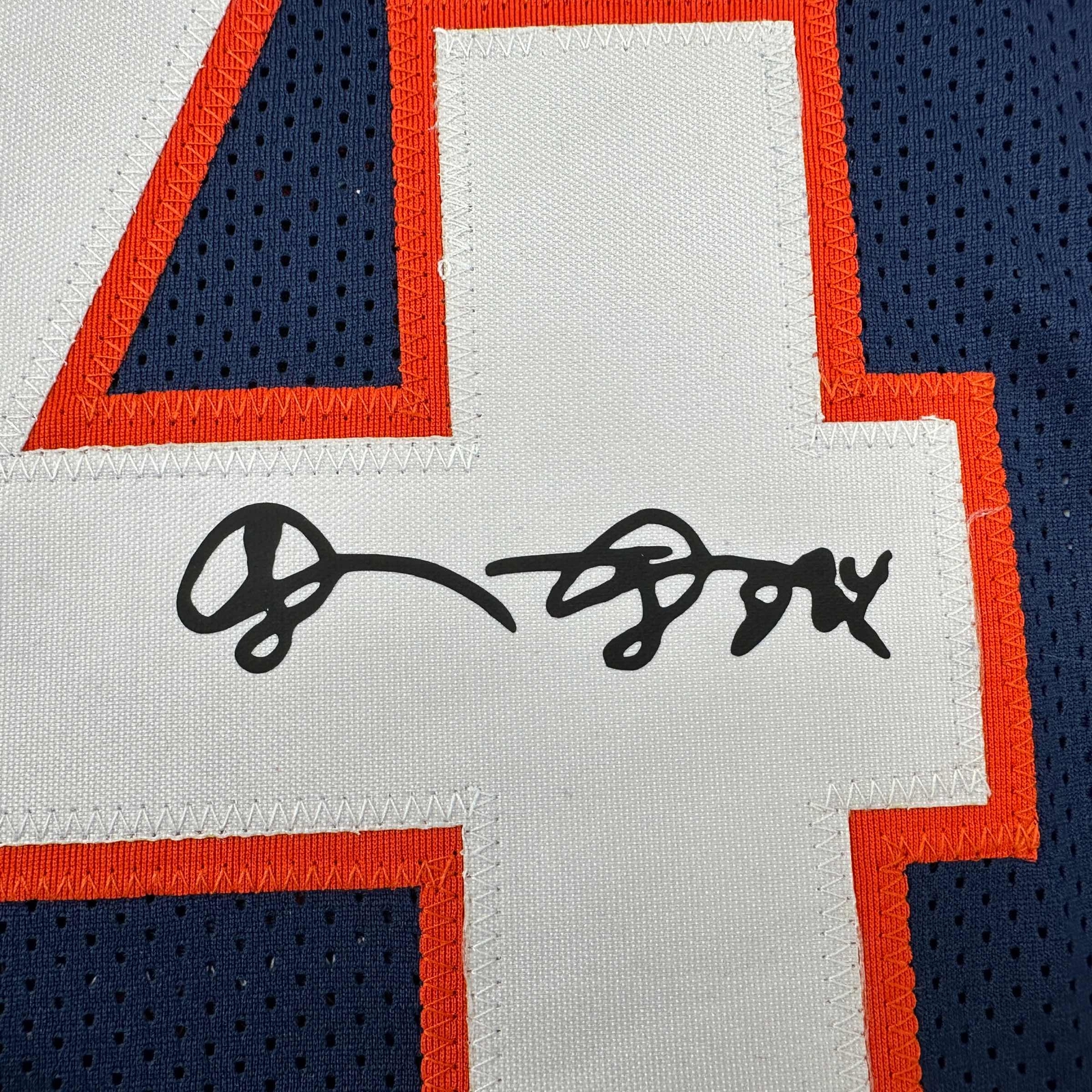 Framed Facsimile Autographed Shannon Sharpe 35×39 Denver Blue Reprint Jersey