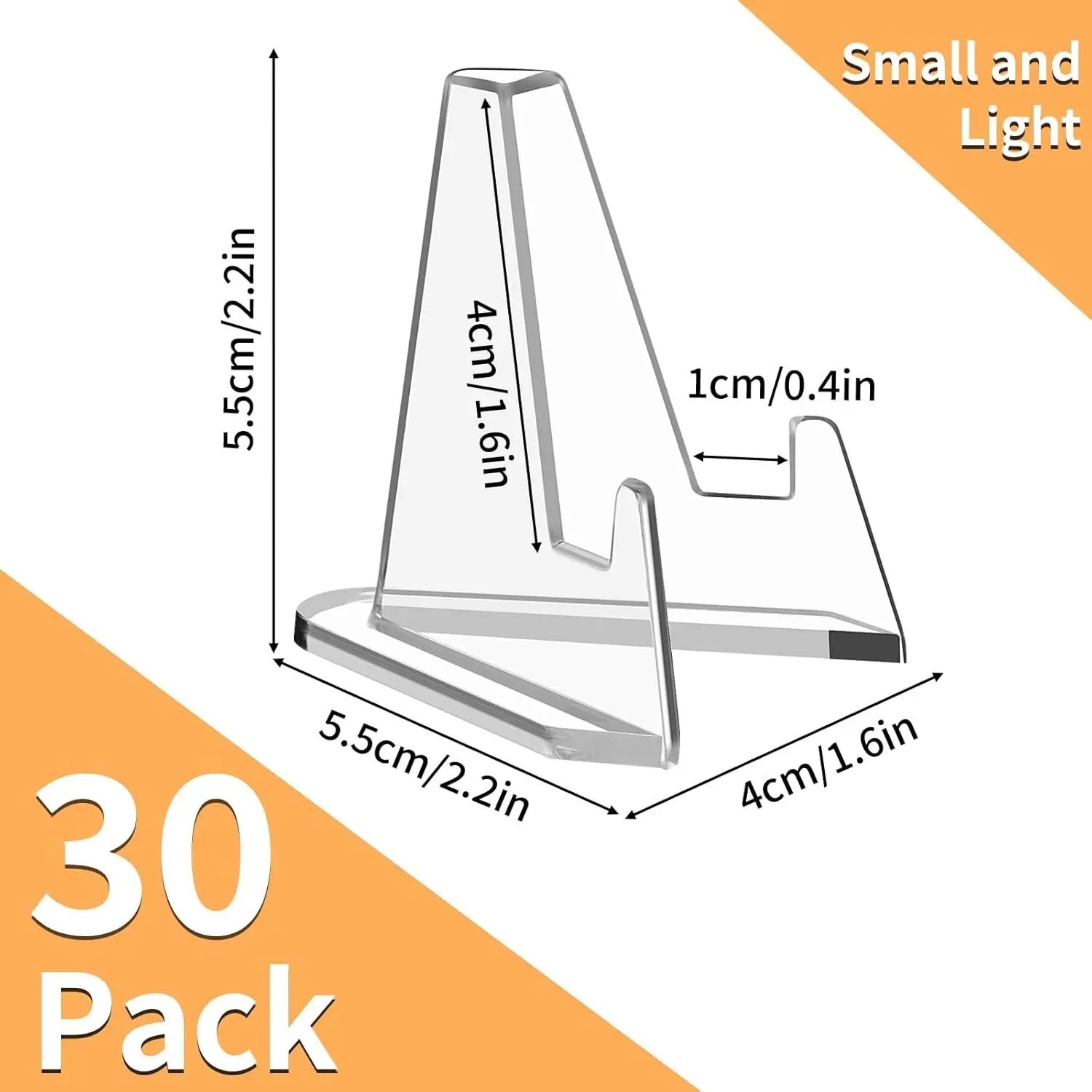 30 Pack Clear Card Stands, Arcylic Card Display for Sports Graded