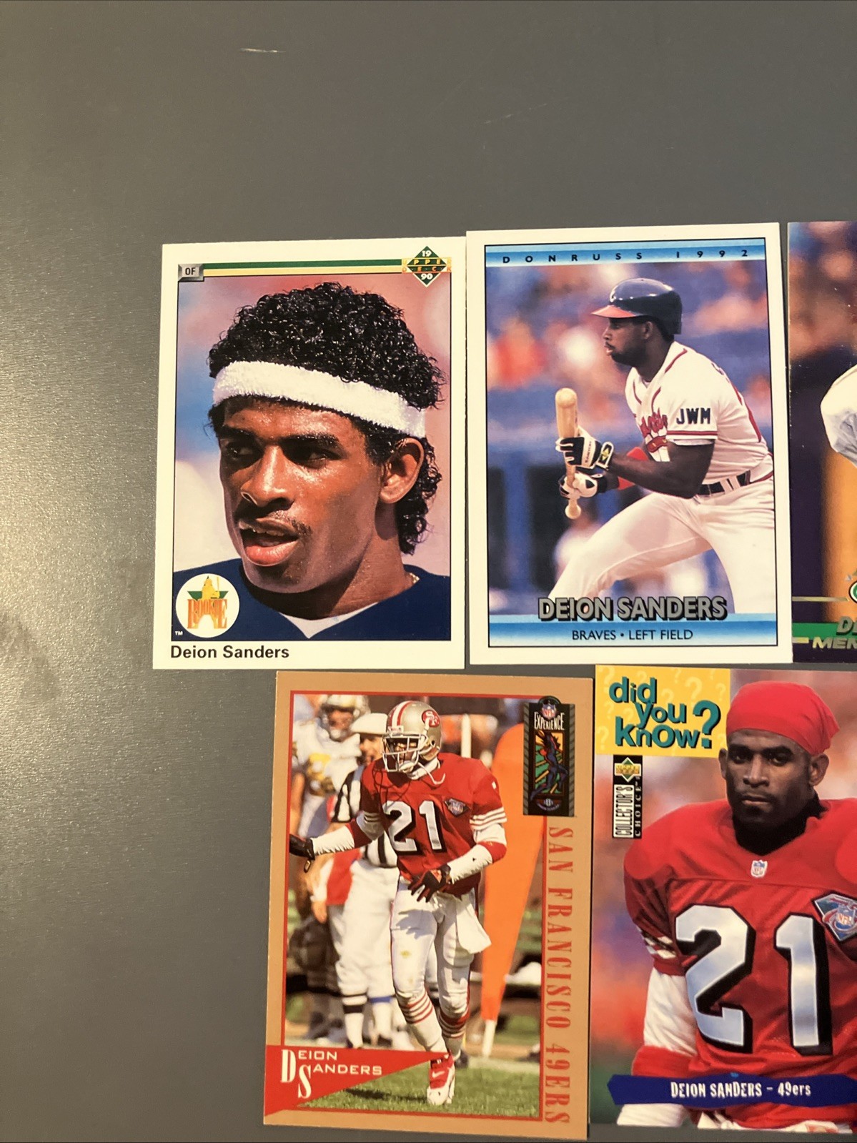 Lot Of (5) Different Deion Sanders Cards Including RC
