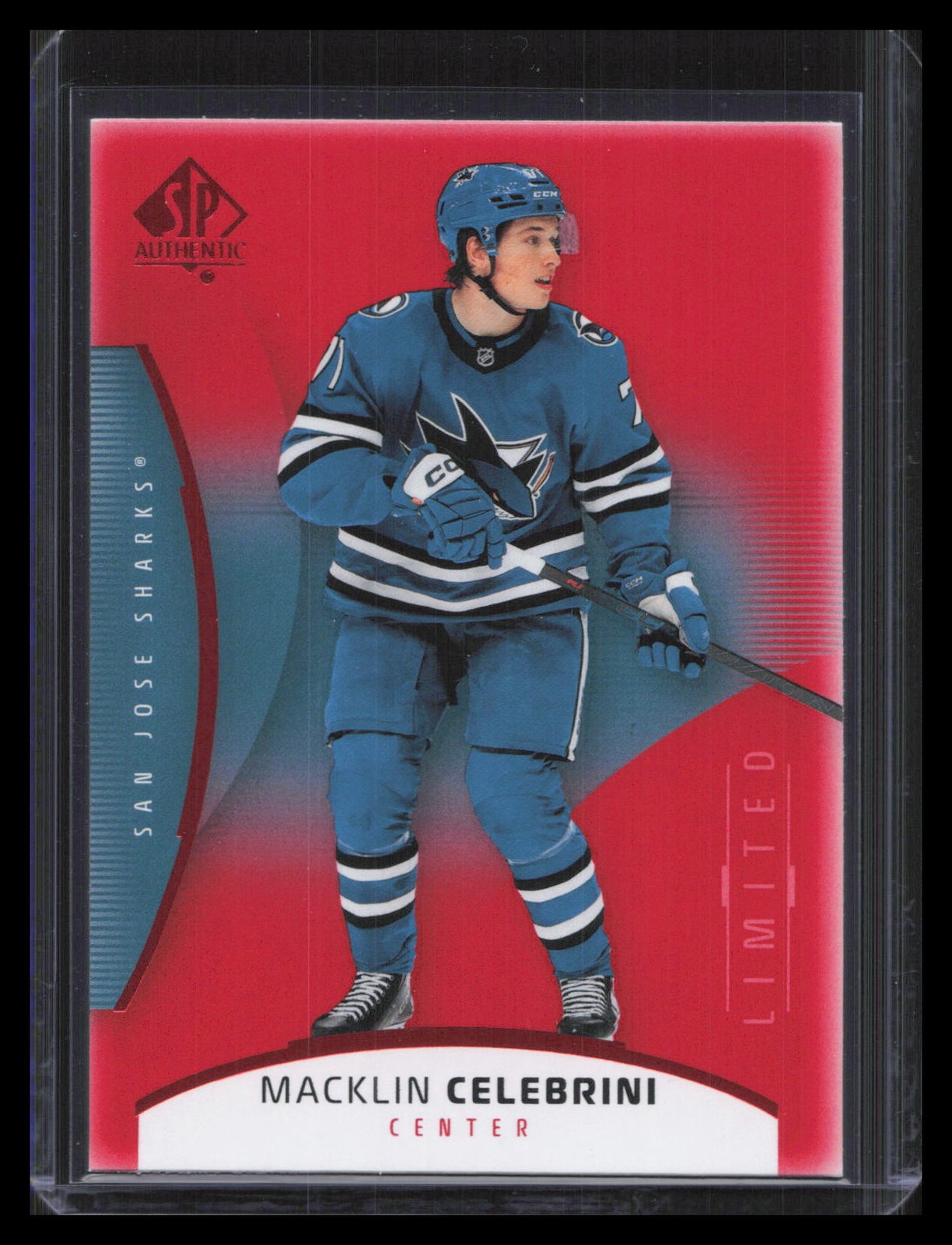 Macklin Celebrini 2025-26 SP Authentic #26 Limited Red