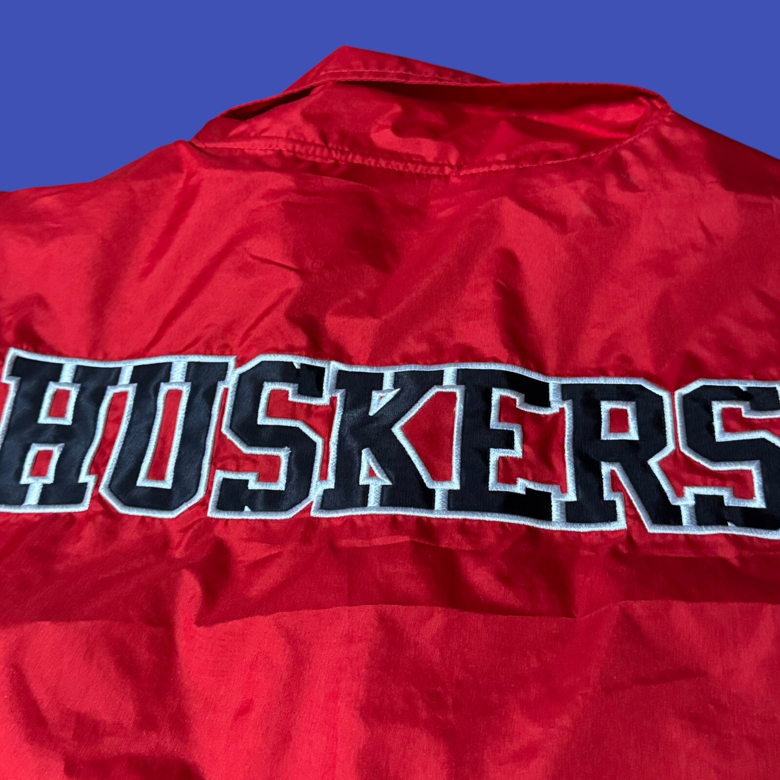 Vintage NCAA Nebraska Huskers Windbreaker 1/4 Zip Jacket Mens XL Embroidered