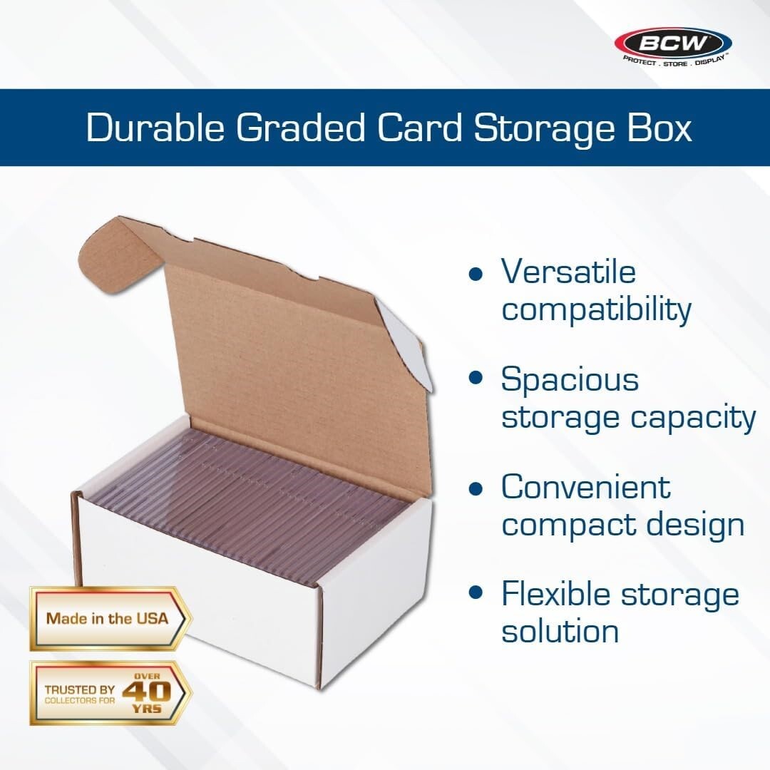 BCW Graded Trading Card Storage Box Hold 30 Certified / 4 Screws PSA BGS Holders