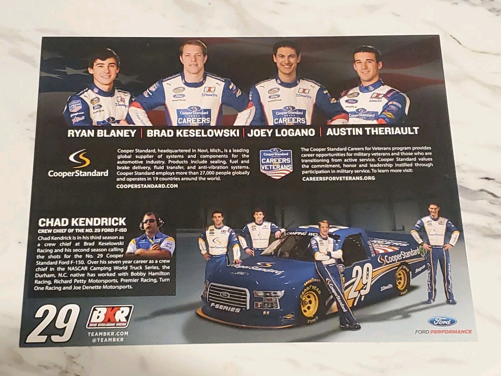 Ryan Blaney #29 BKR AUTOGRAPHED ROOKIE signed Truck Series HIS 1st HERO CARD!!