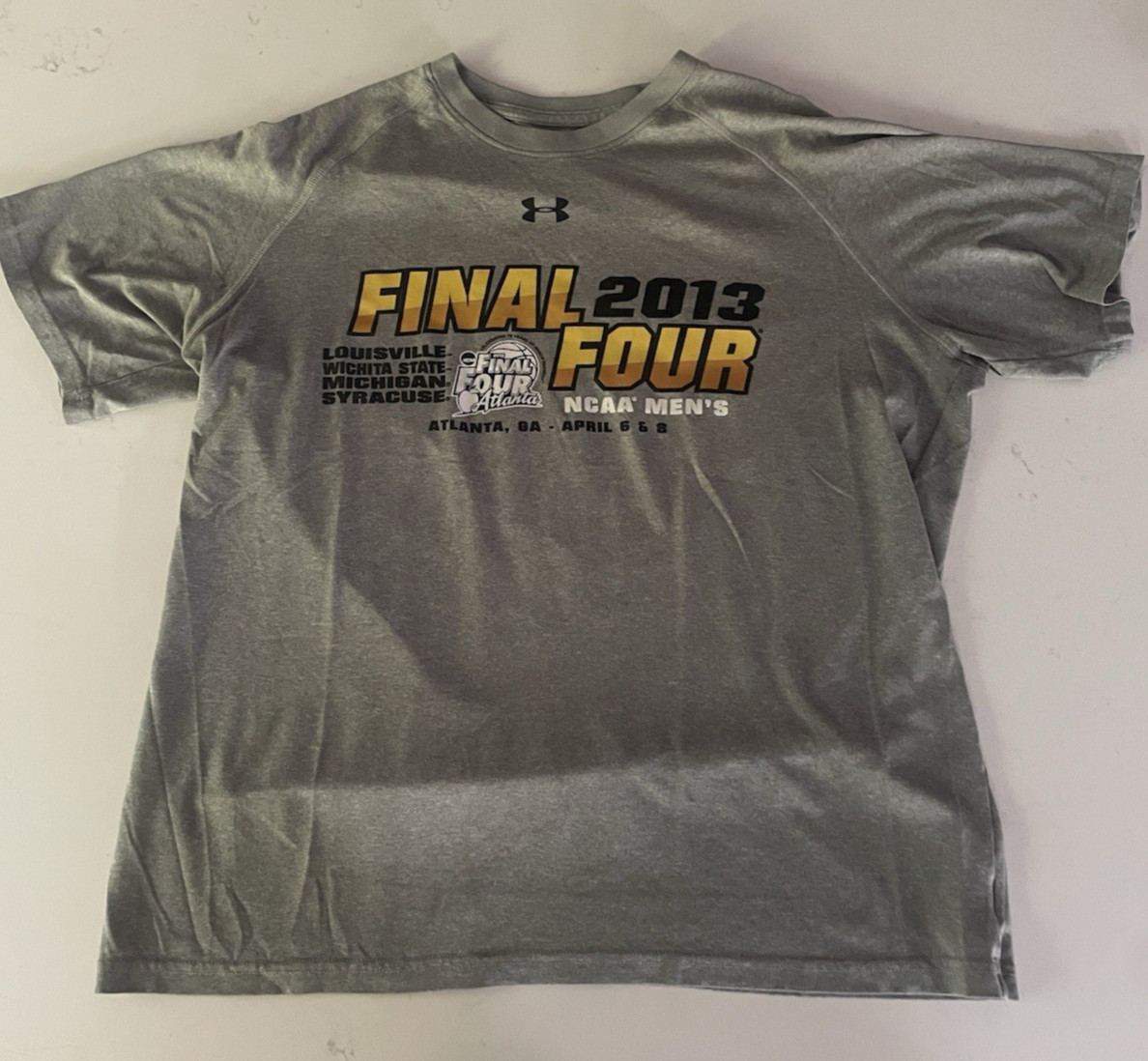 Under Armour 2013 NCAA Men’s Final Four Gray T-Shirt Medium Louisville Michigan