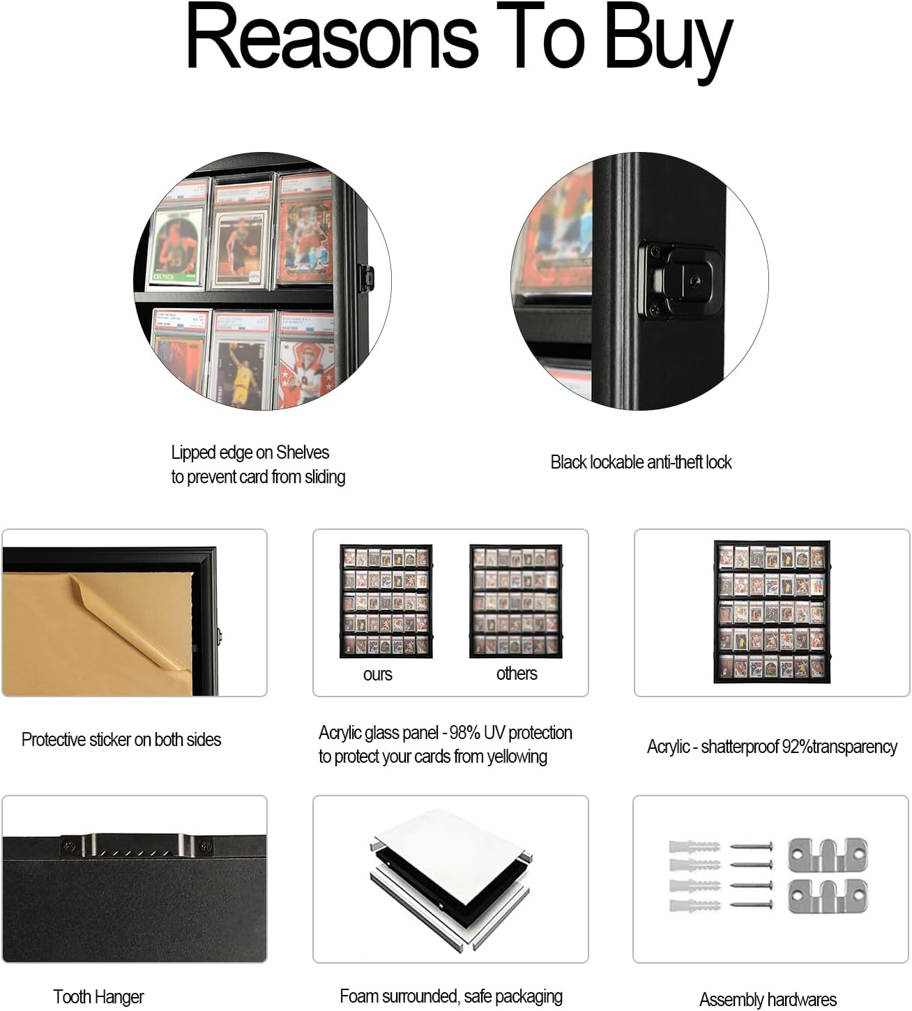 Graded Sports Card Display Case 2 Pack – 35 Baseball Card Display Case – Lockabl