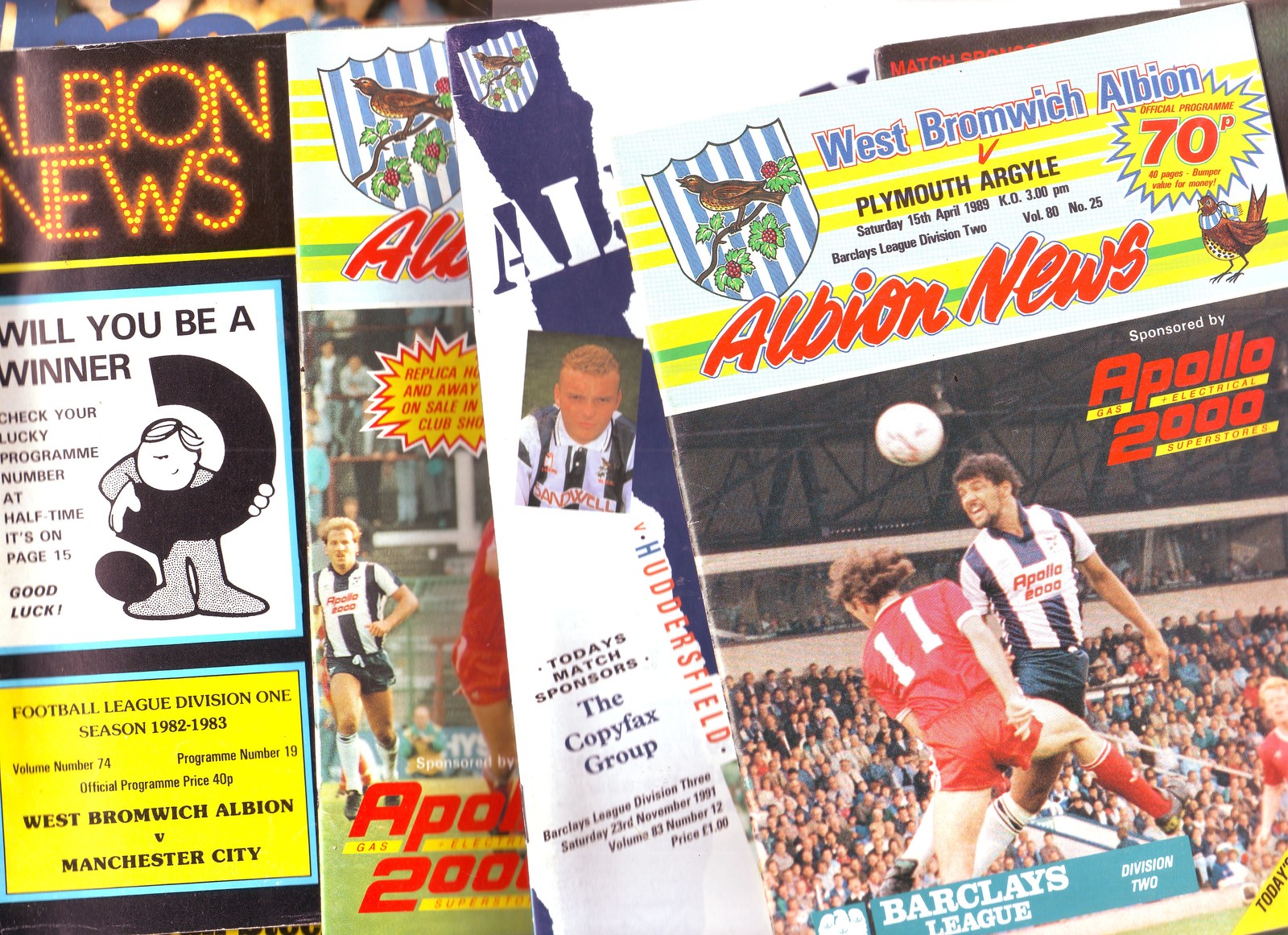 WEST BROMWICH ALBION 9 QUALITY PROGS. 1979-1995 LISTED + BOB TAYLOR LIFE STORY!