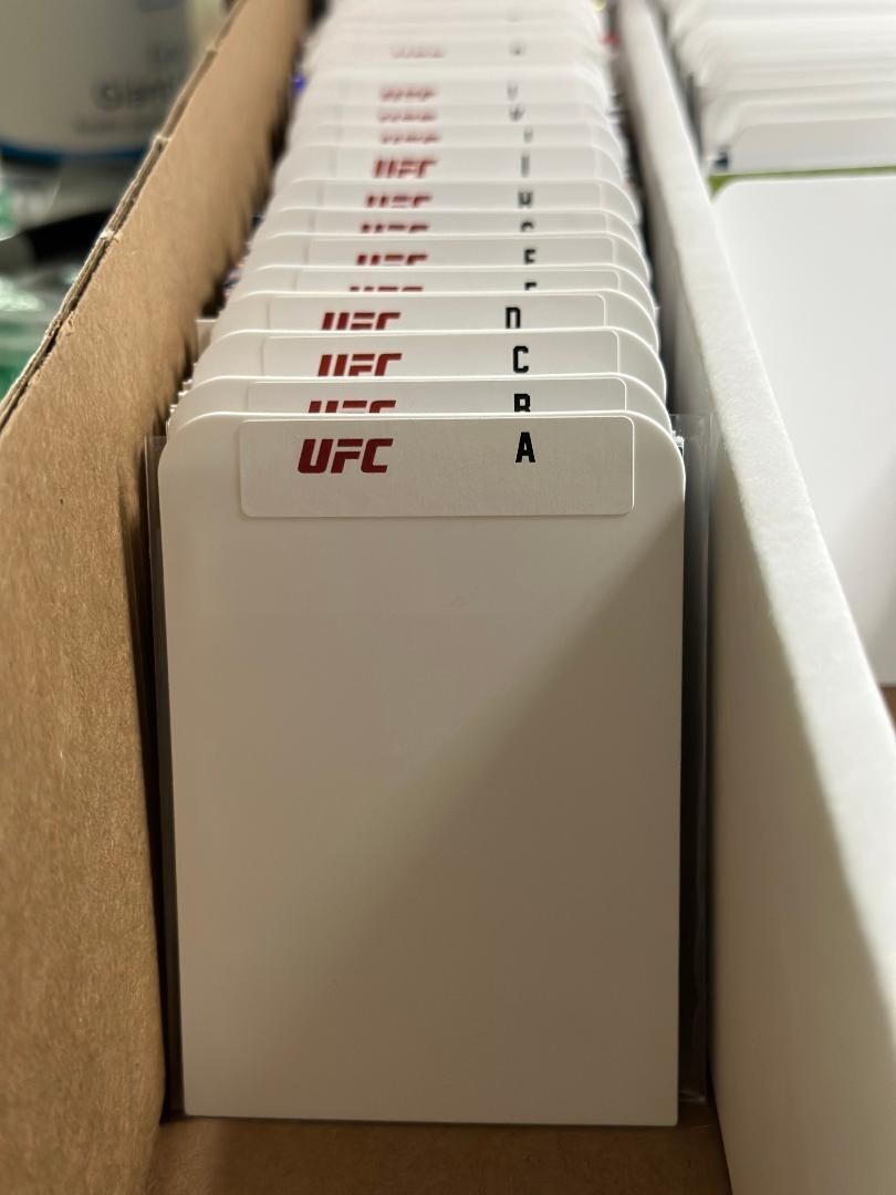 (26) STANDARD Sports Card Dividers with 26 FREE UFC A-Z Labels Set