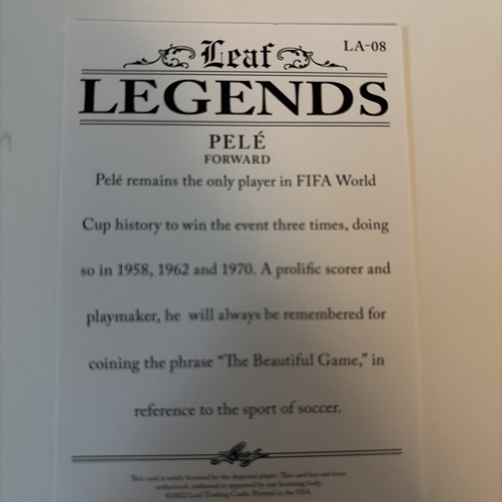 2022 Leaf Multi Sport Special Release – Legends Achievement Pelé #LA-08