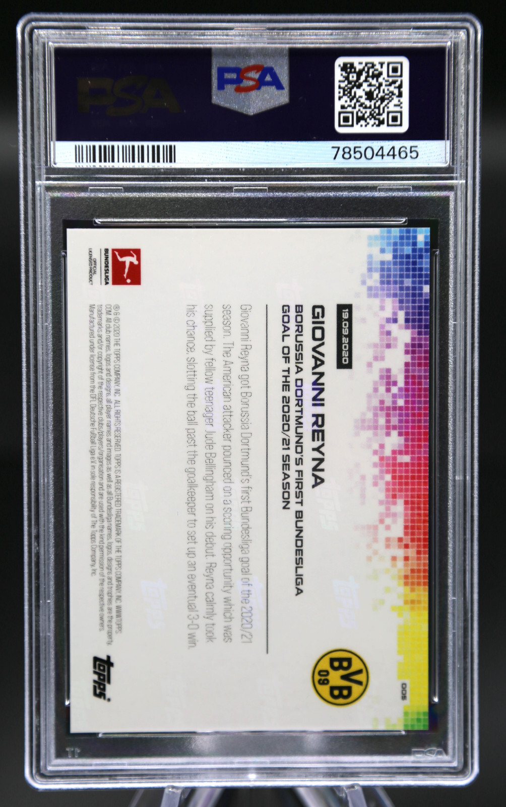 2020 Topps Now Bundesliga GIOVANNI REYNA #5 PSA 10 Gem Mint 💎 PR /2675 🔥 ⚽️