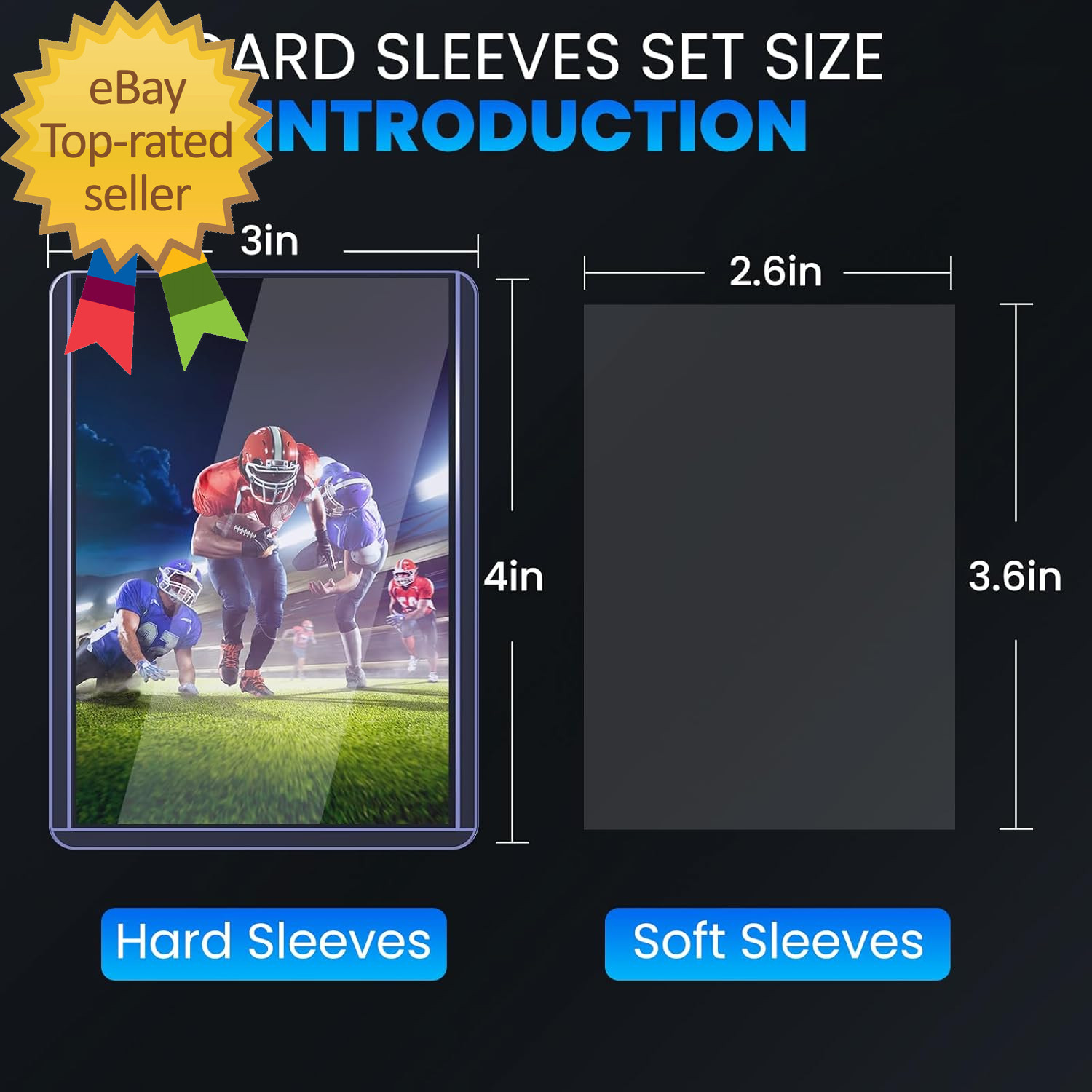 200 Card Sleeves Top Loaders for Cards, 3″ X 4″ Hard Plastic Toploaders, Basebal