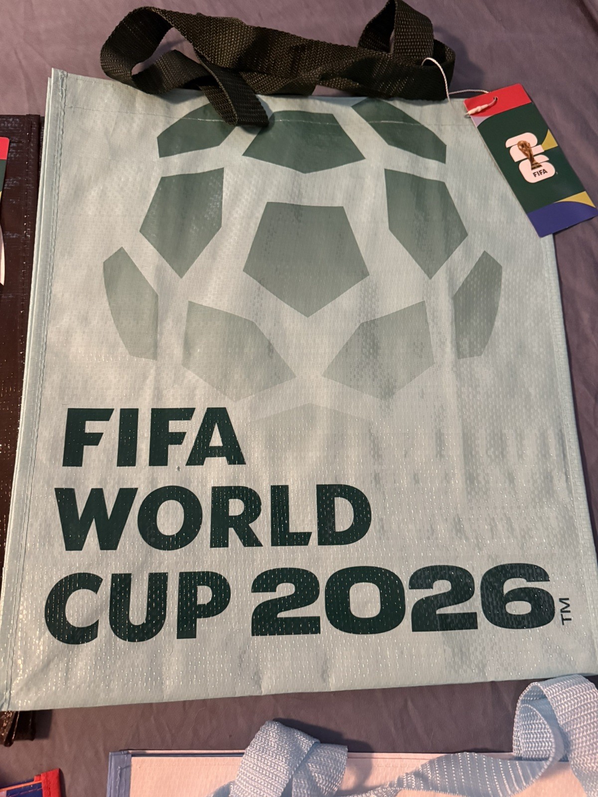 Lot of 6 FIFA World Cup Soccer 2026 Large Reusable Grocery Shopping Bag Bundle