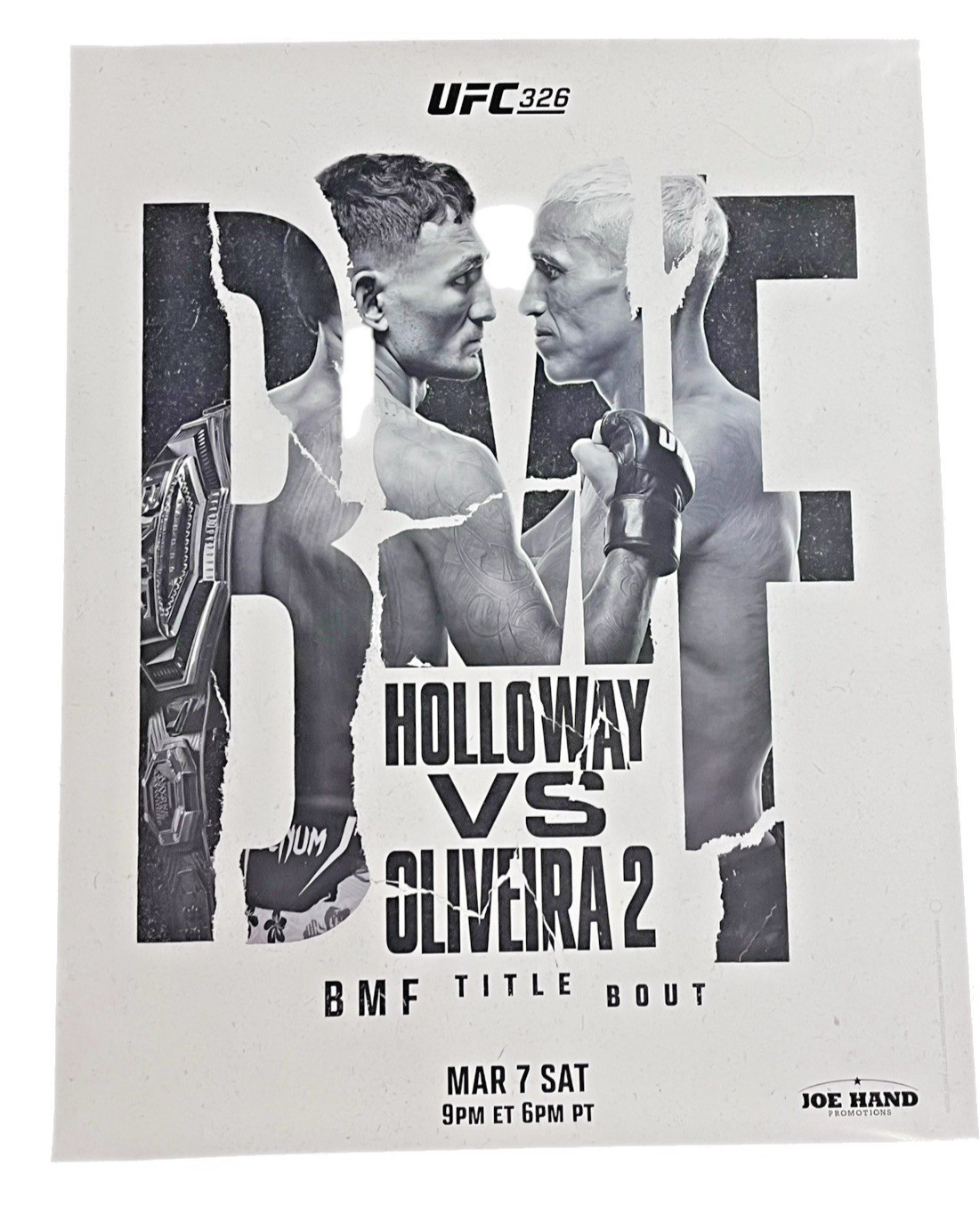 UFC 326 Poster Holloway vs. Oliveira 2 Las Vegas MMA 22×28 Fight
