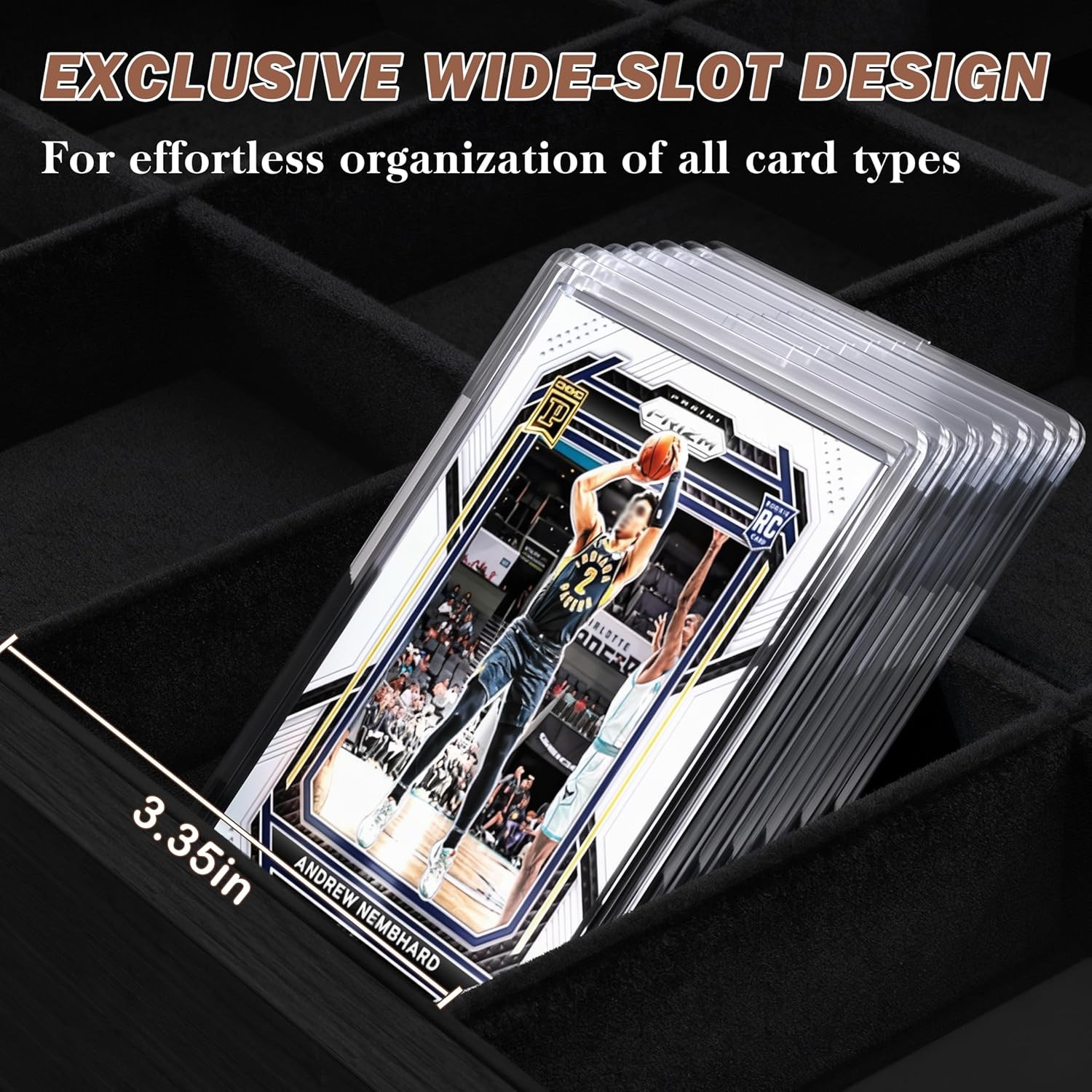 Wooden Card Sorting Tray 16 Compartment Trading Card Organizer Display