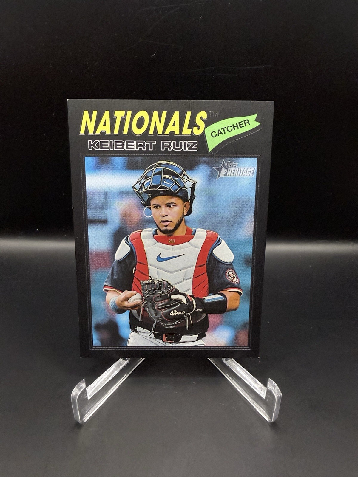 2026 Topps Heritage #201 Black Border SP – Keibert Ruiz Washington Nationals