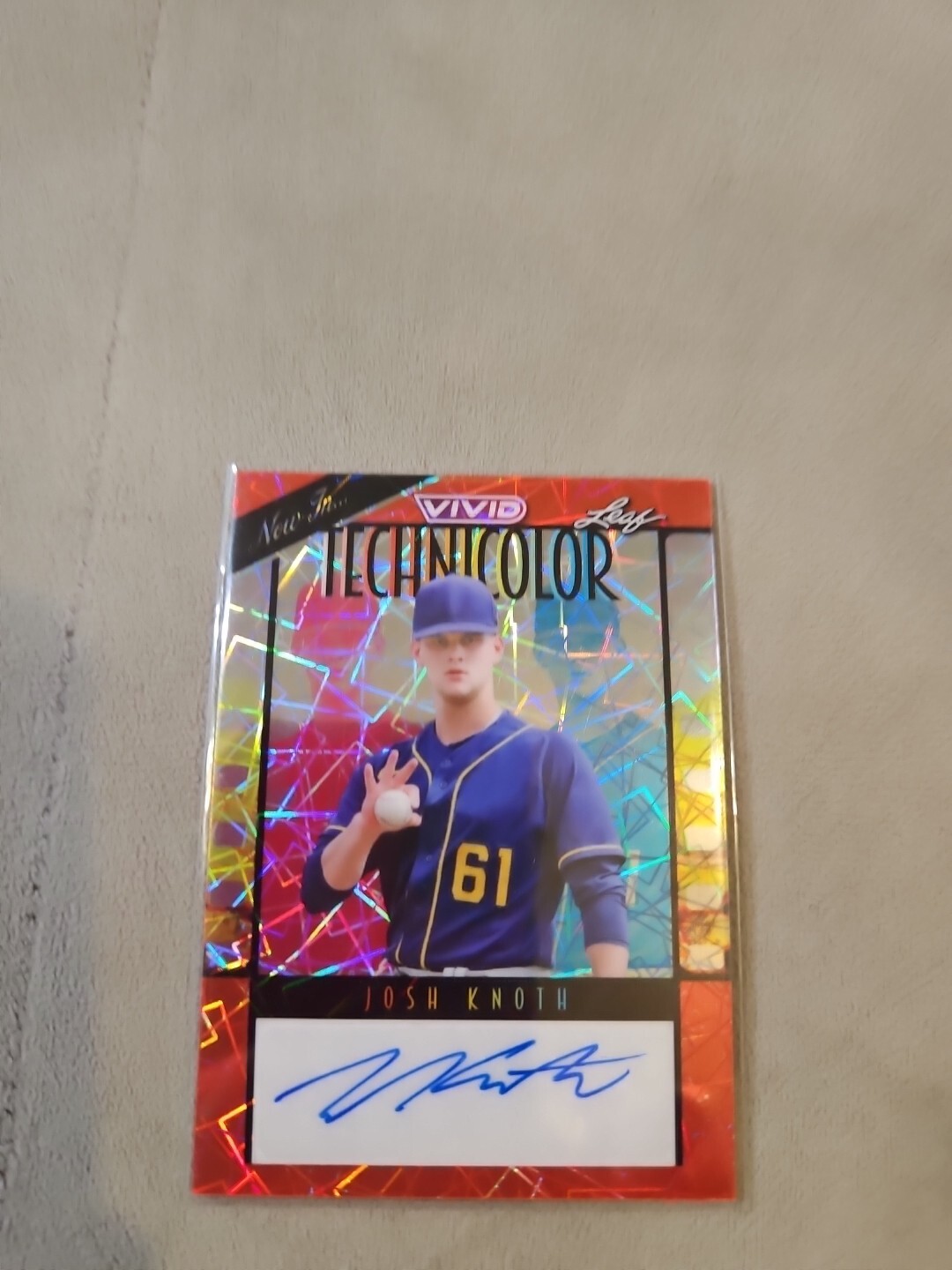 2023 Leaf Vivid Josh Knoth Red Laser 1/1 AUTO BREWERS TOP #1 PROSPECT BUY EARLY⭐
