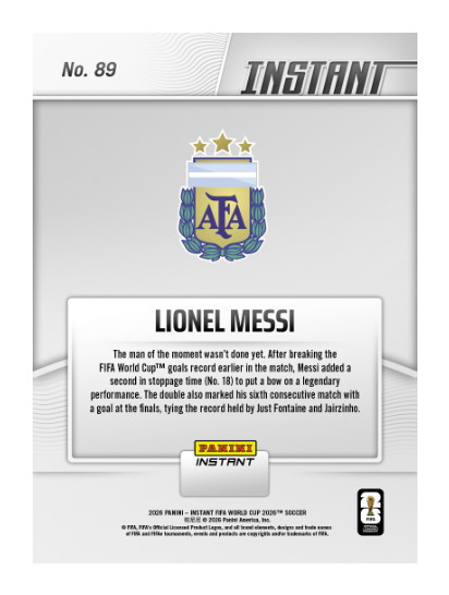 Lionel Messi – 2026 Panini Instant FIFA World Cup 2026 #89 Argentina PRESALE