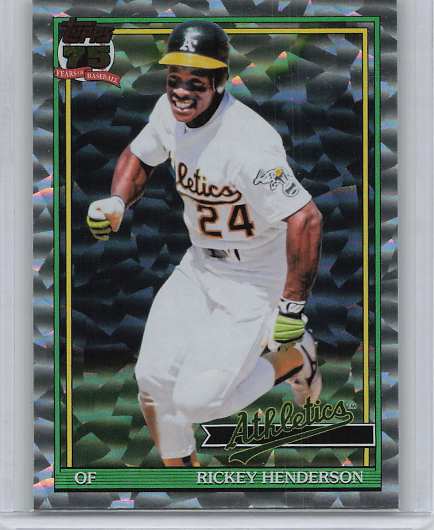 2026 #T91-52 Rickey Henderson 1991 Topps 35th Anniversary Crackle Foil Series 1