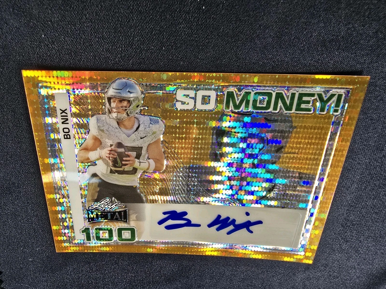 2024 Leaf Metal So Money! Bo Nix 1/1 Pre-Production Proof Auto RC