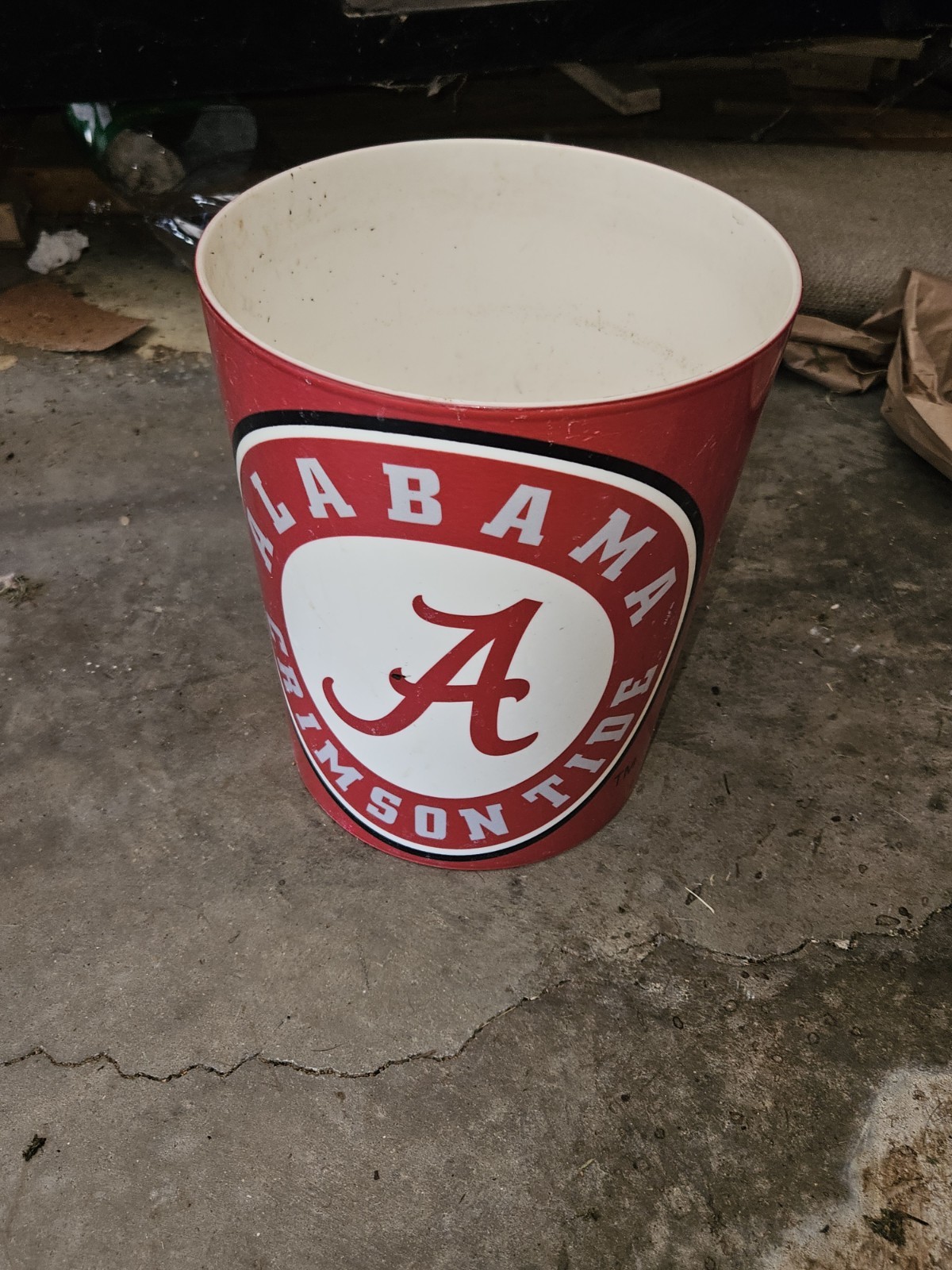Alabama Crimson Tide Red Waste Basket Trash Can NCAA Northwest Co. Made USA 🇺🇸