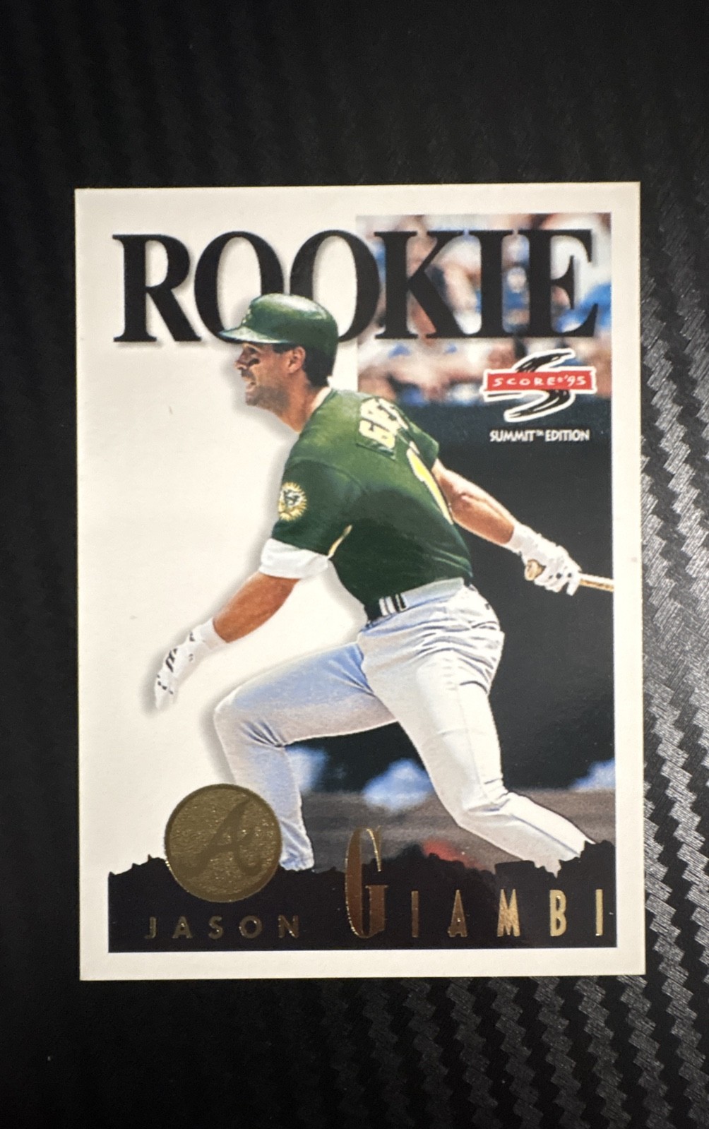 1995 Score Summit – Rookie Jason Giambi #163 RC (Brent Gates Pictured on Front)