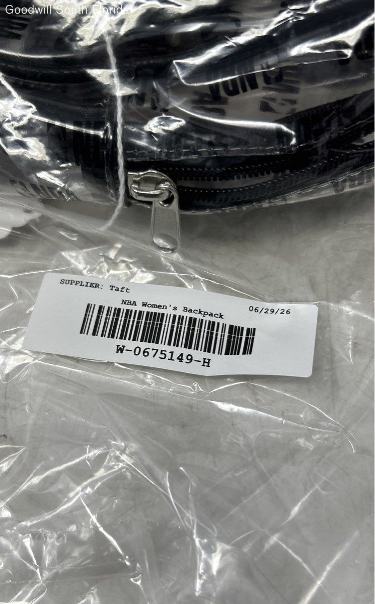 Funko NBA Unisex Clear And Black All Over Print Stadium Backpack With Tags