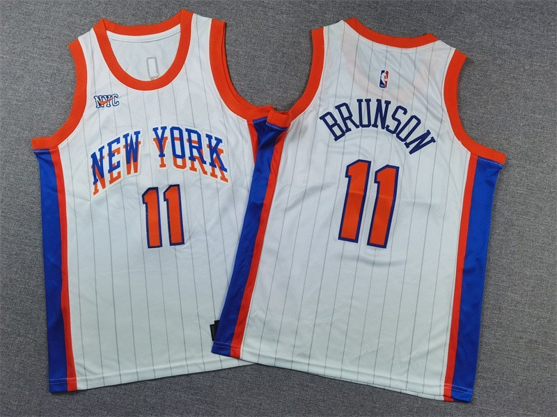 YOUTH’s Jalen #11 Brunson Embroidered Jersey Blue 6 colors-SIZE S to XL Free tax