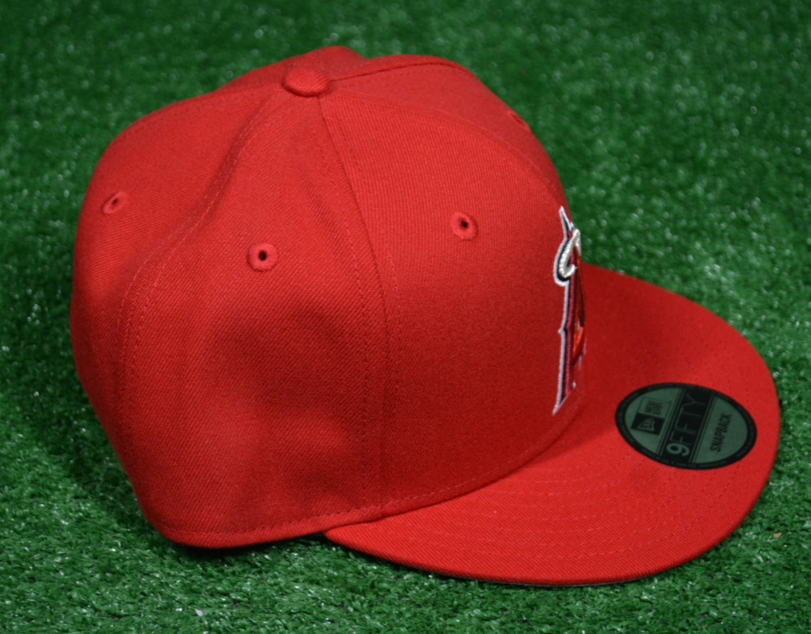 New Era Los Angeles Anaheim Angels 9FIFTY Flat Brim Snapback Hat Red, New