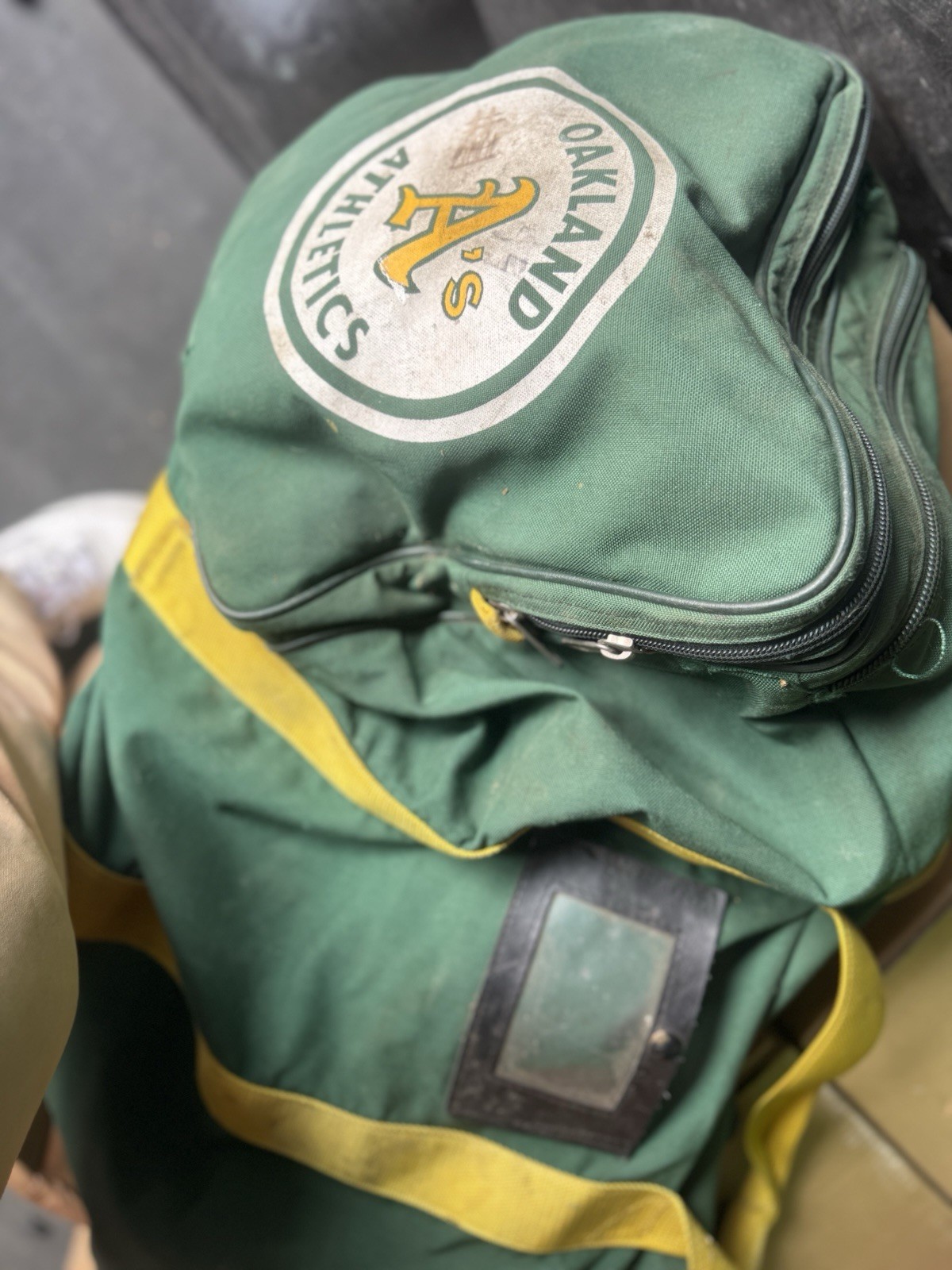 Vintage Oakland Athletics Game Used Equipment Bag Baseball Memorabilia