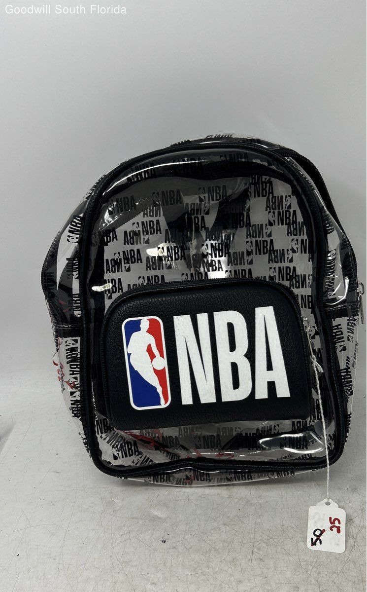 Funko NBA Unisex Clear And Black All Over Print Stadium Backpack With Tags