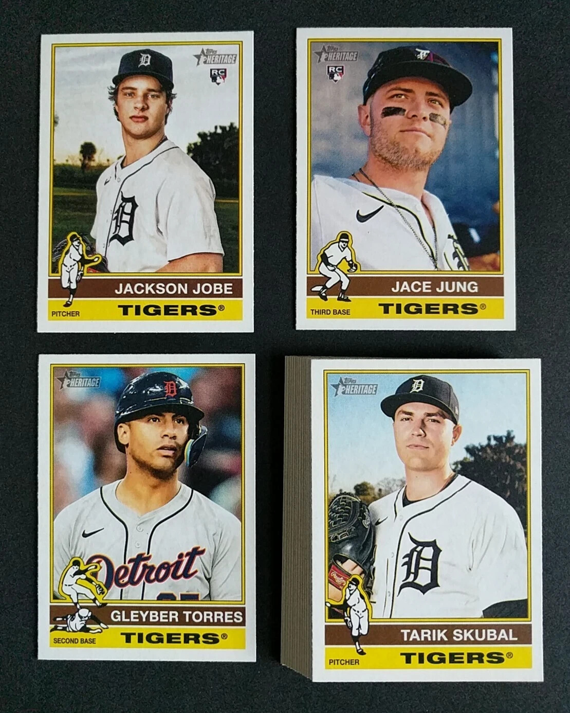 2025 Topps Heritage DETRIOT TIGERS Team SET GREENE JUNG RC DINGLER RC JOBE RC