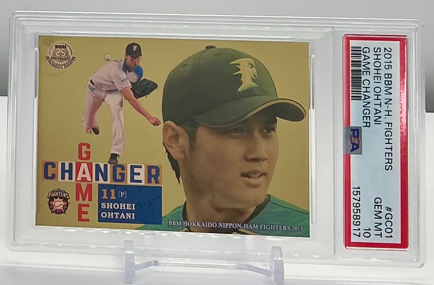 SHOHEI OHTANI 2015BBM N-H.FIGHTERS GAME CHANGER #GC01 PSA10!GEMMINT!POP6!(RC)