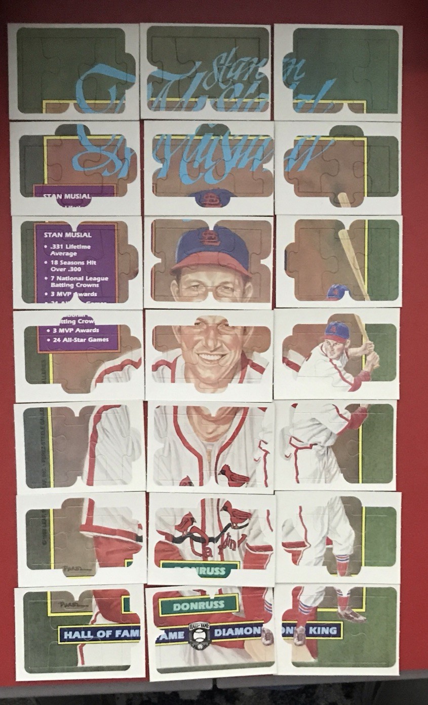 1988 DONRUSS BASEBALL STAN MUSIAL DIAMOND KING PUZZLE 63 Pieces / 21 Cards