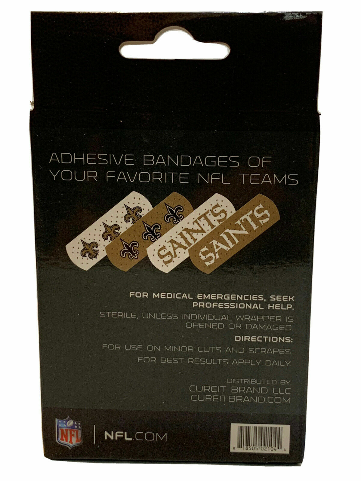 NFL Team Logo Bandages 1″x 3″, 50 Count in Box-Officially Licensed