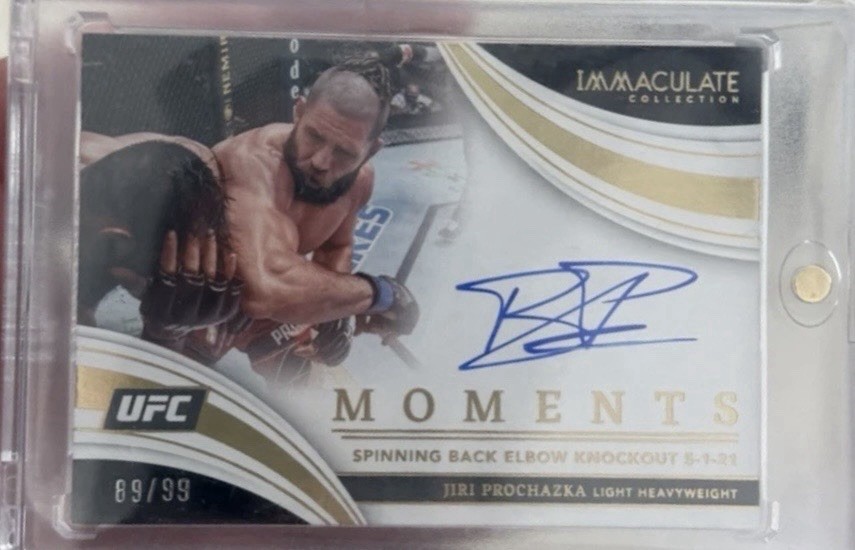 Jiri Prochazka /99 AUTO ON CARD Moments 2022 Panini Immaculate UFC