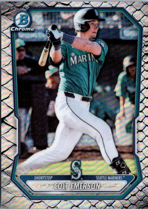 2026 Bowman Chrome Colt Emerson BCP-108 Reptilian Refractor Mariners