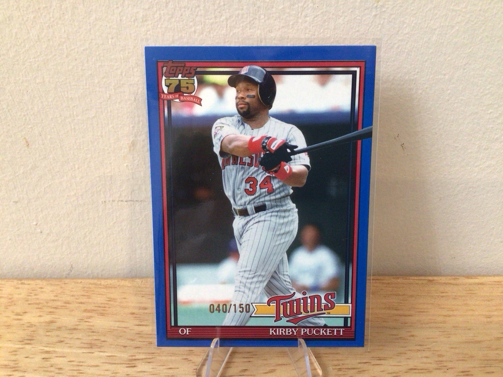 2026 Topps Series One Kirby Puckett 75th Anniversary Card 1991 T91-94 Blue /150