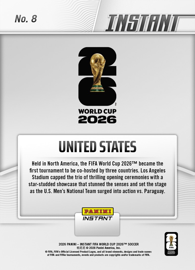 *PRESALE* 2026 Panini Instant FIFA World Cup United States #8 WC Underway in US