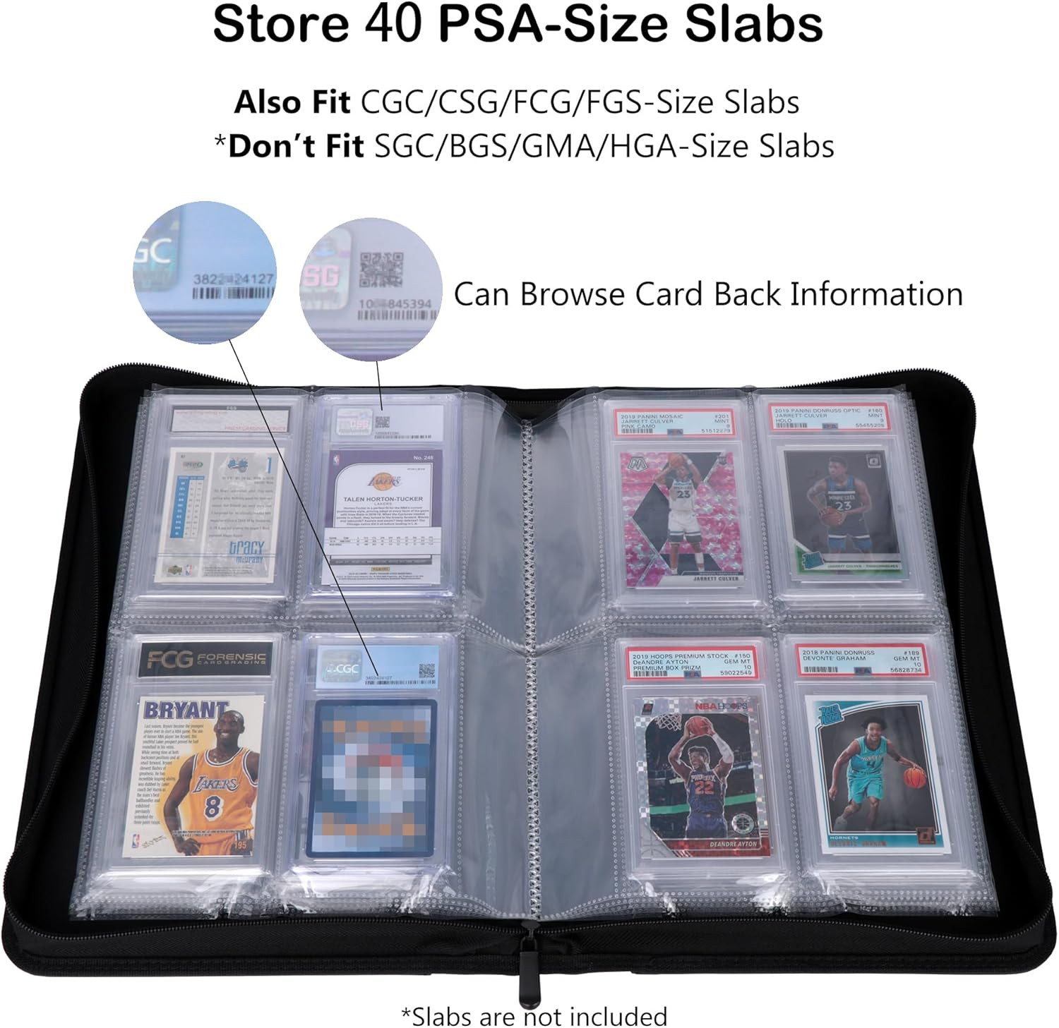 Psa-Sized Slab Binder, Graded Card Binder Fit 40 PSA Slabs Includes 40 Psa-Sized