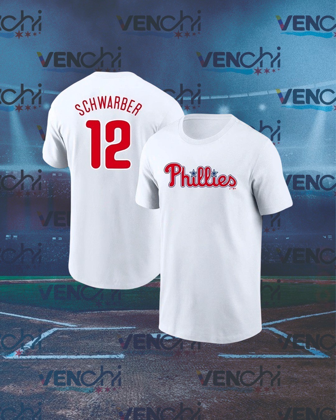 Kyle Schwarber #12 Philadelphia Phillies Team Name & Number Player SHIRT UNISEX