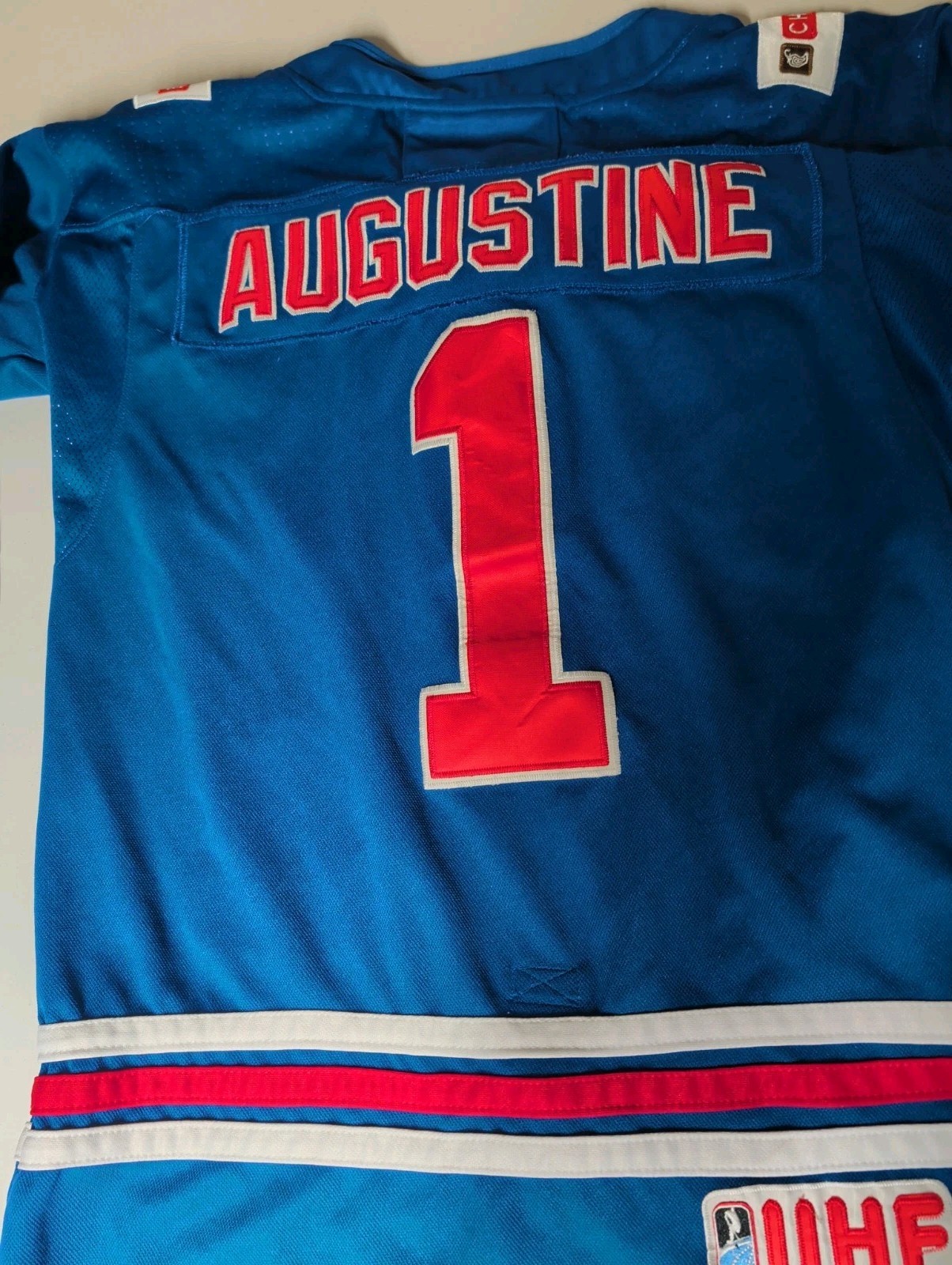USA Hockey #1 Trey Augustine Jersey Sz adult L IIHF Authentic Team USA