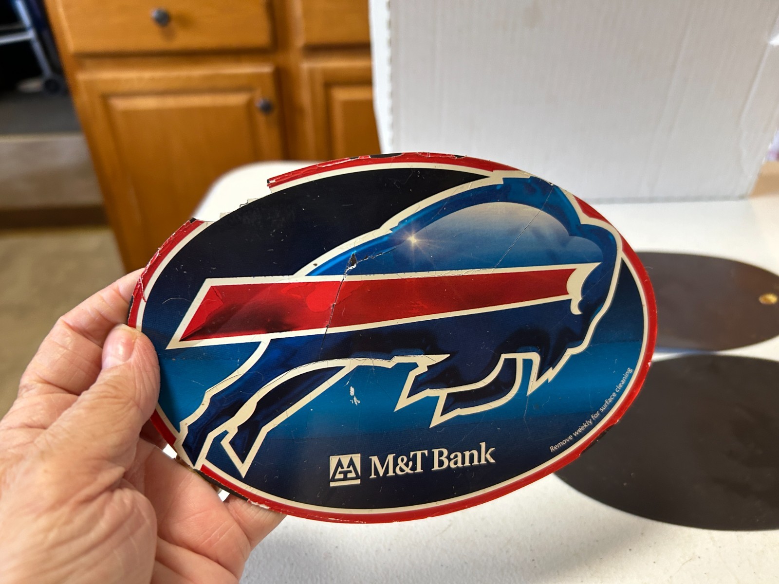 3 Vintage Buffalo Bill Football M&T Bank Magnets 7 1/2″ x 4 3/4″