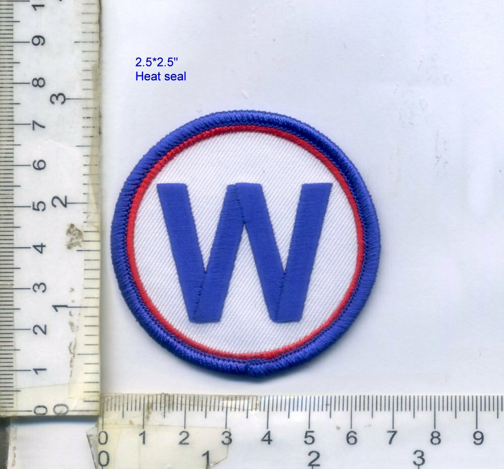 New Chicago Cubs Win W 2 1/2 / 2.5 inch Iron on Patch W flag