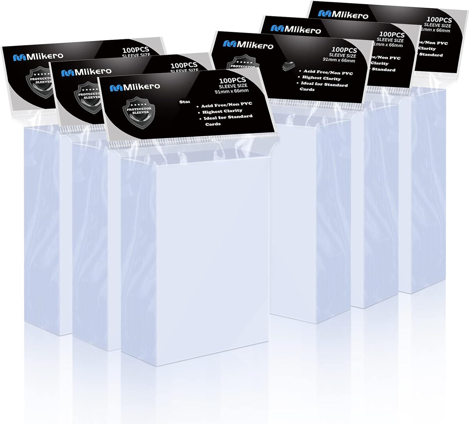 Mlikero 600 Count Card Sleeves, Clear Soft Trading Card Sleeves, Polypropylene (