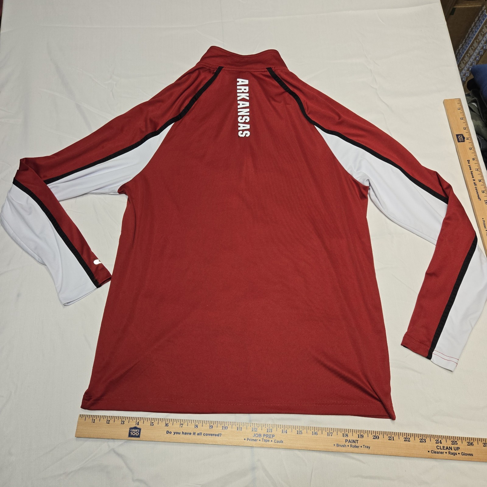 University of Arkansas Razorbacks Long Sleeve 1/4 Zip Pullover Jacket L See Pics