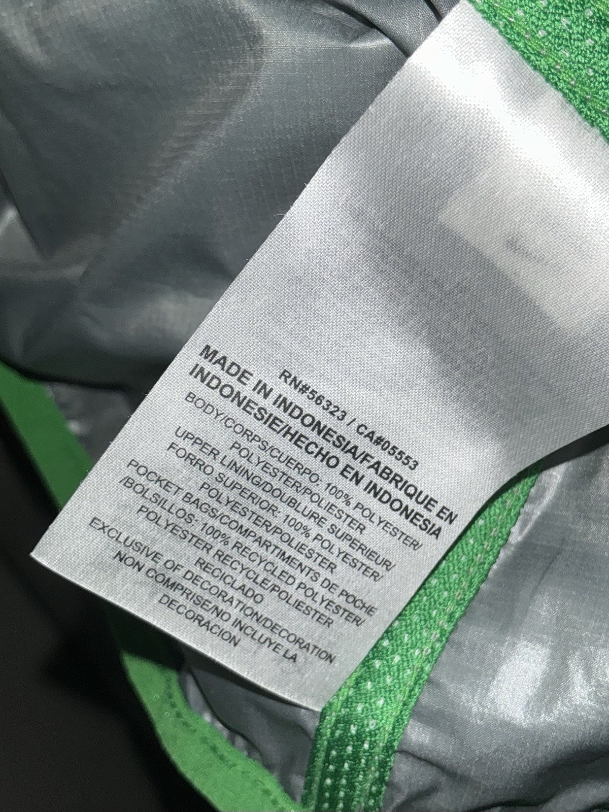 Oregon Ducks Water Repellent Vest Jacket Nike Steel Gray Green NCAA Men’s Large