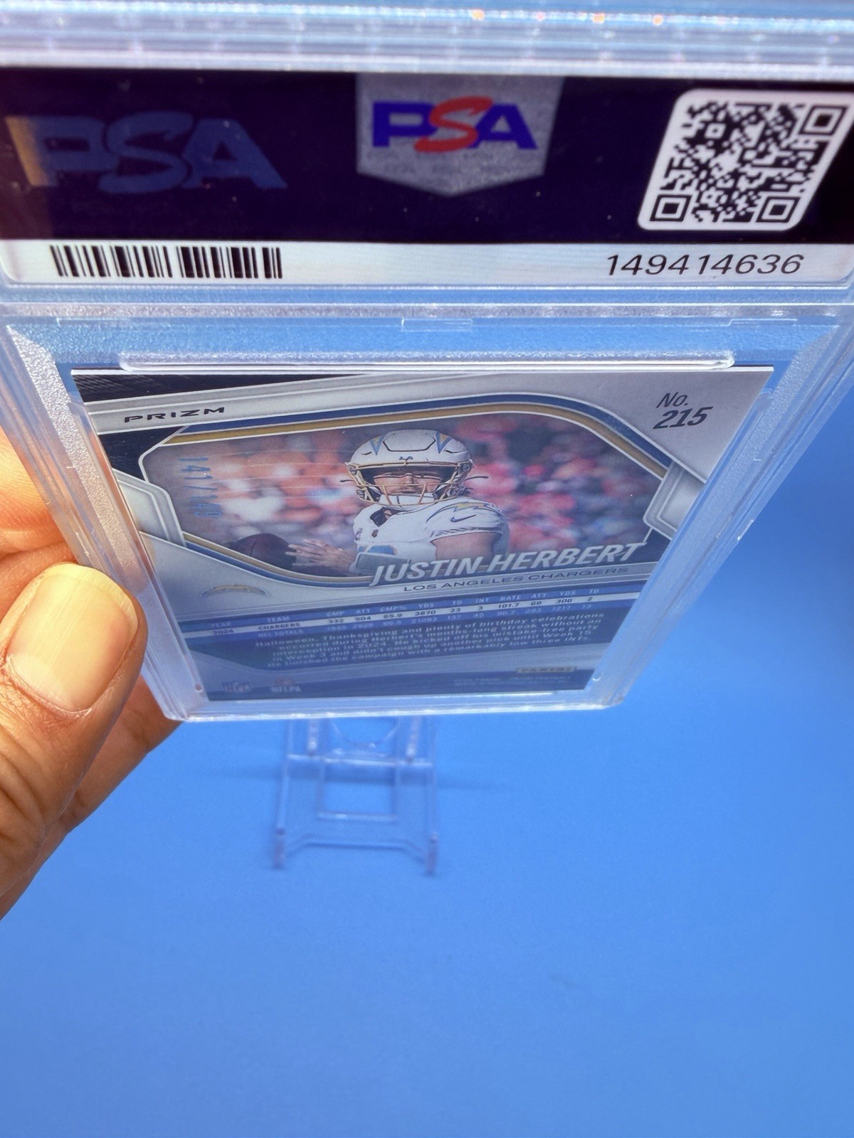 2025 Prizm ~ JUSTIN HERBERT ~ Red Wave Prizm #’d /149 ~ PSA 9 MINT POP 1 🔥