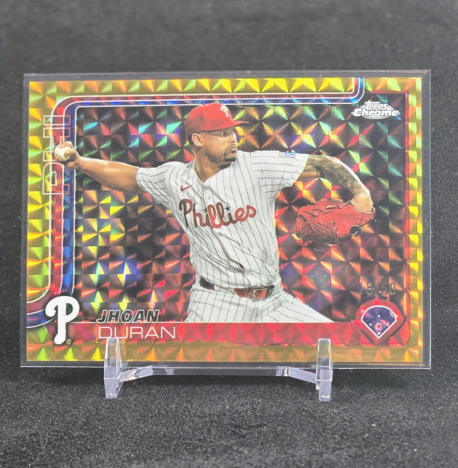 JHOAN DURAN 2025 TOPPS CHROME UPDATE GOLD GEOMETRIC REFRACTOR /50 💎