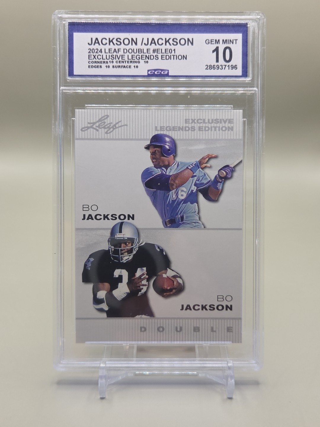 Bo Jackson 2024 Leaf Double # ELE01 GEM MINT Graded 10
