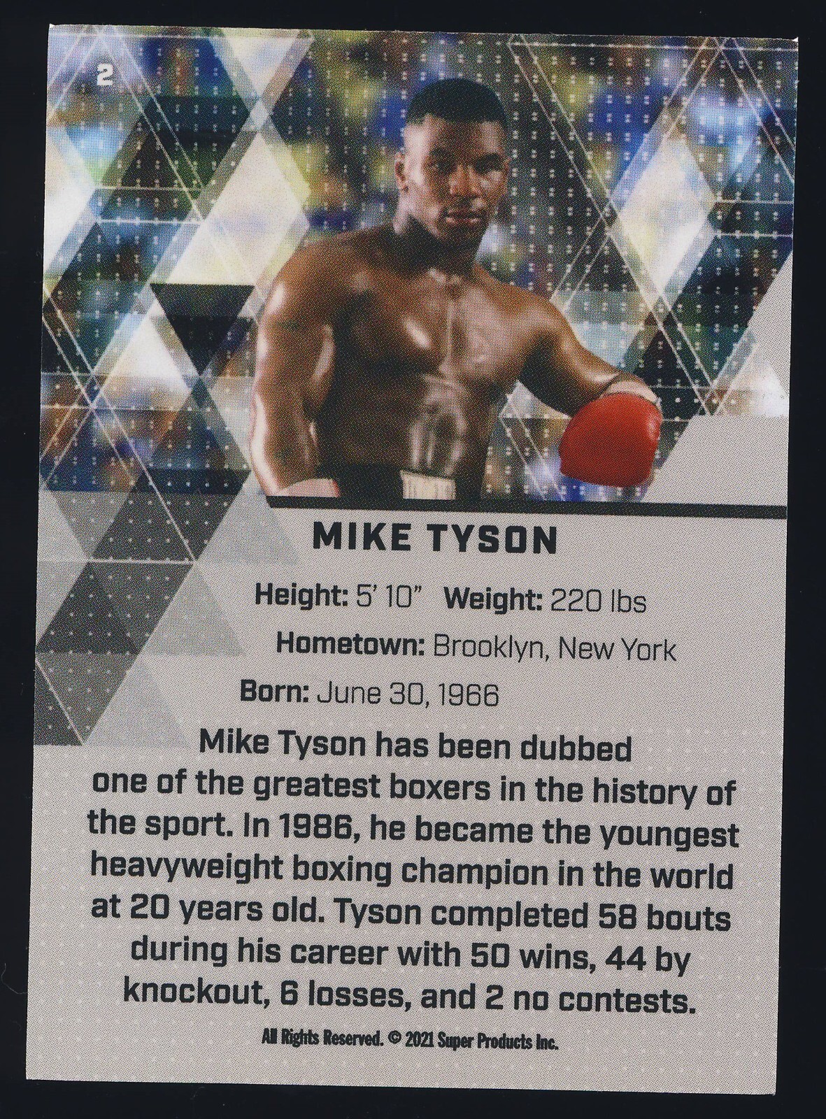 2021 Super Break The Bar Glow Silver Refractor Parallel Variation Mike Tyson